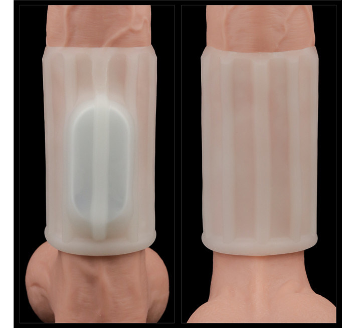 Насадка на член LoveToy Vibrating Ridge Knights Ring White