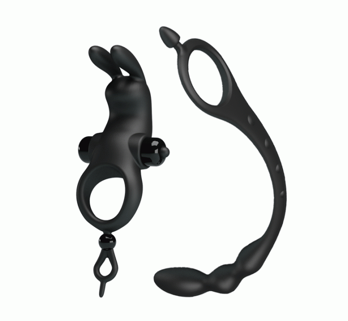 Насадка на член Pretty Love Vibration Penis Sleeve V Чорна