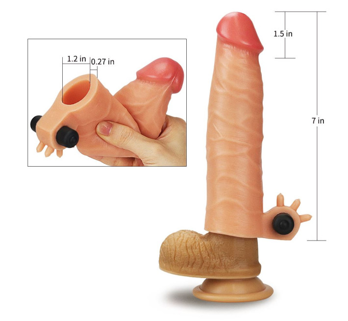 Насадка на член LoveToy Nature Extender Add 1.5 Тілесна LV414100