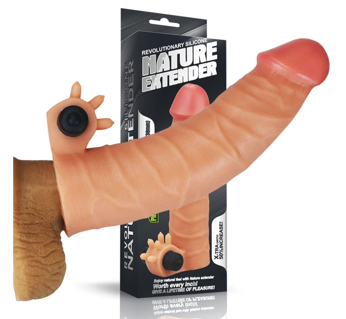 Насадка на член LoveToy Nature Extender Add 1.5 Тілесна LV414100