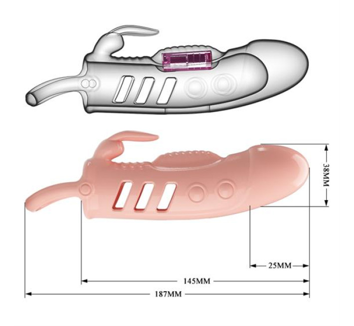 Насадка на член Pretty Love Sloane Vibrating Penis Sleeve Flesh