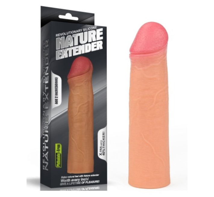 Насадка на член LoveToy Revolutionary Silicone Nature Extender Add 2 Flesh 141