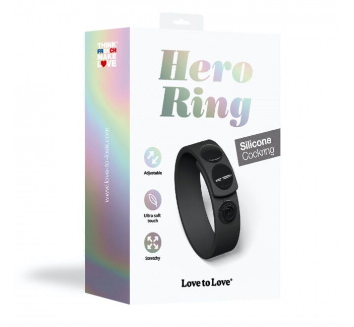 Регулируемое эрекционное кольцо на кнопках Love To Love HERO RING Черное