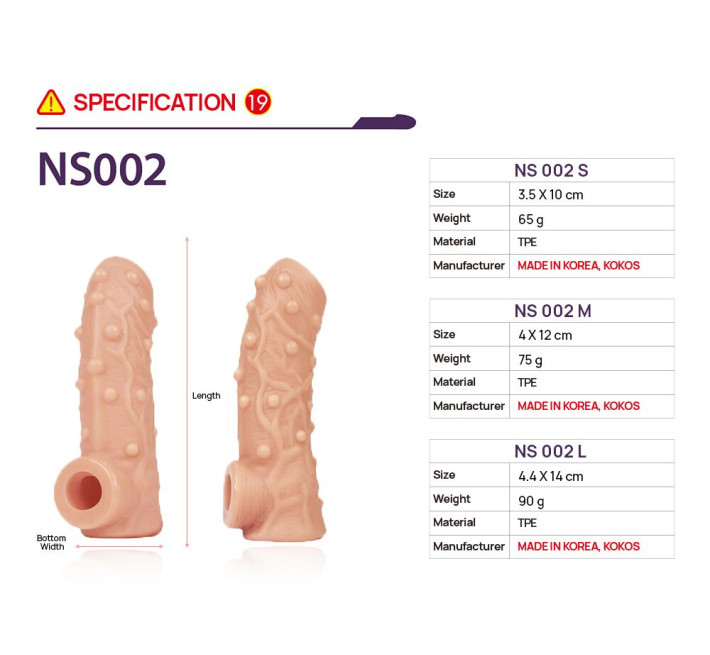 Насадка на член Kokos Nude Sleeve NS 002 M