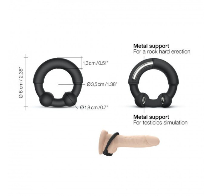 Кільце ерекційне з металевими вставками Marc Dorcel STRONGER RING