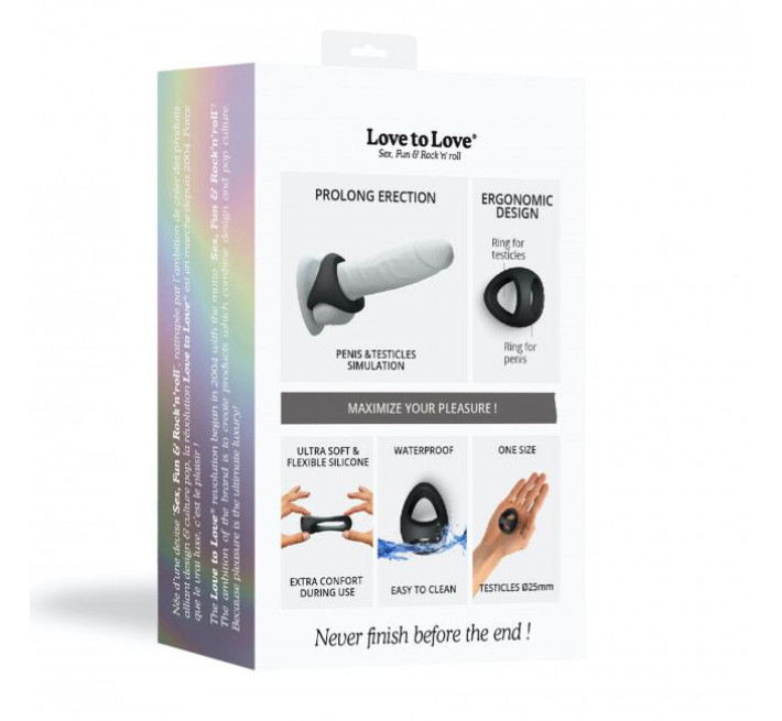 Ерекційне кільце подвійне Love To Love FLUX RING - BLACK ONYX