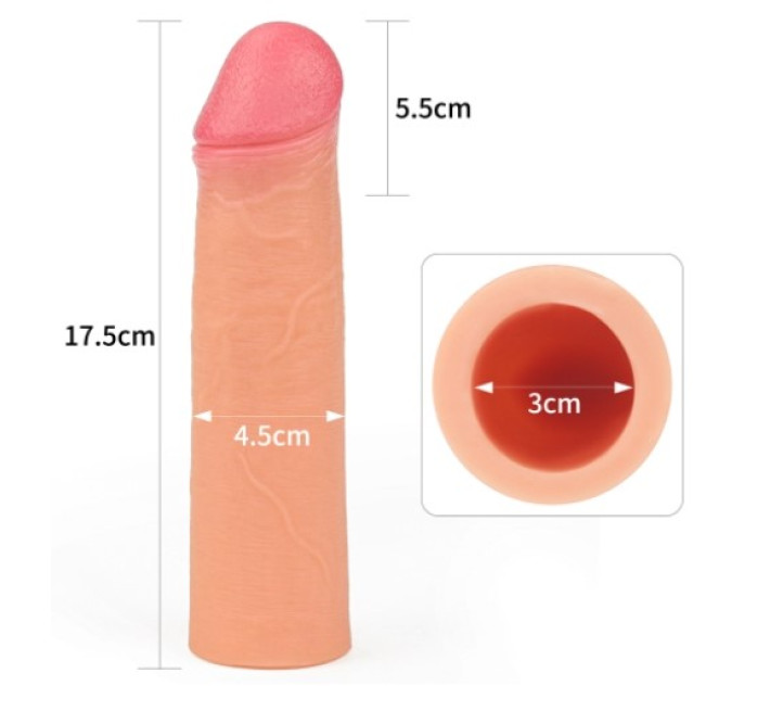 Насадка на член LoveToy Revolutionary Silicone Nature Extender Add 2 Flesh 141