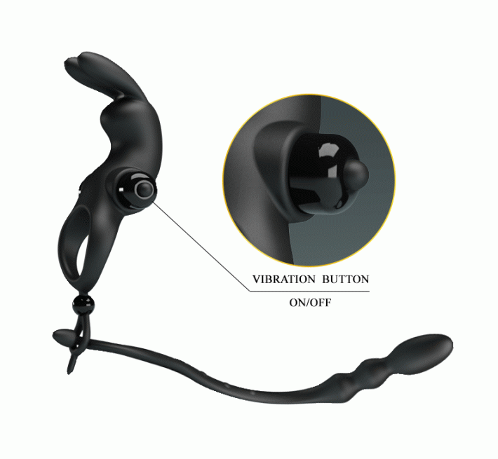 Насадка на член Pretty Love Vibration Penis Sleeve V Чорна