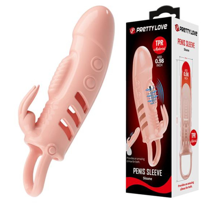 Насадка на член Pretty Love Sloane Vibrating Penis Sleeve Flesh