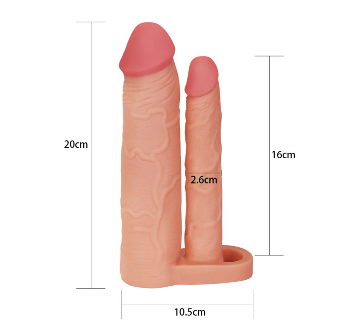 Насадка на член LoveToy Pleasure X Tender Double Penis Sleeve Add 2