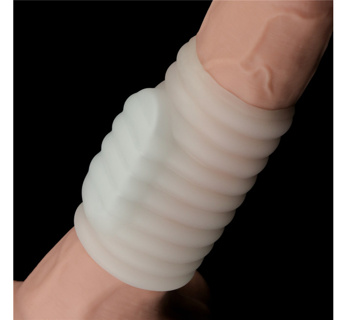 Насадка на член LoveToy Vibrating Wave Knights Ring White