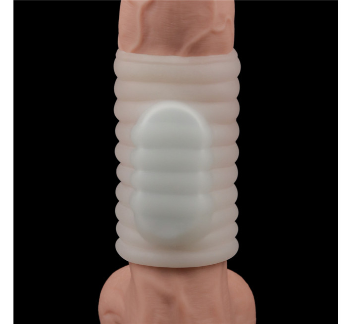 Насадка на член LoveToy Vibrating Wave Knights Ring White