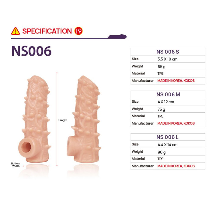 Насадка на член Kokos Nude Sleeve NS 006 M