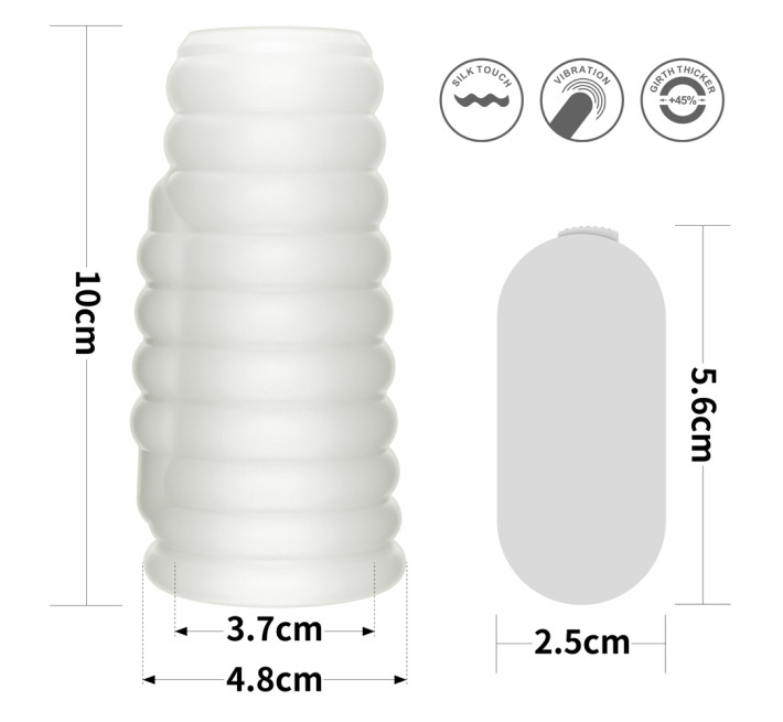 Насадка на член LoveToy Vibrating Wave Knights Ring White