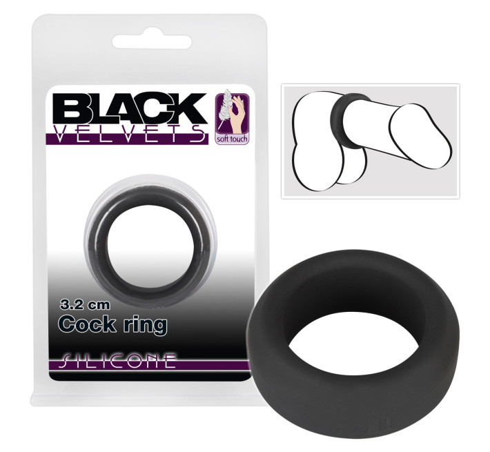 Эрекционное кольцо Black Velvets Cock Ring, 3.2 см