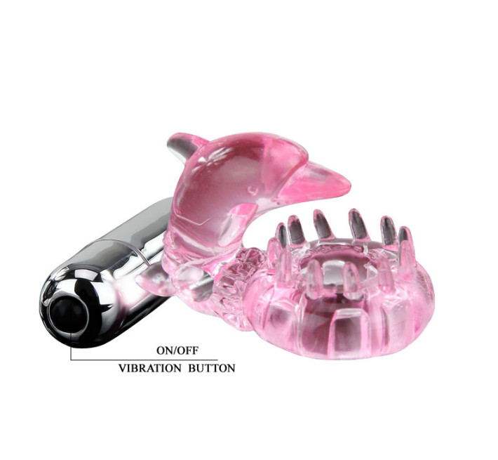 Эрекционные кольца LyBaile Cock Vibro Ring With Bullet Розовое
