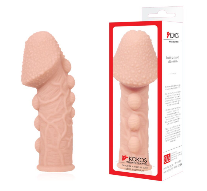 Насадка на член Kokos Extreme Sleeve ES.09 розмір M, потовщуюча, стимулюючий рельєф