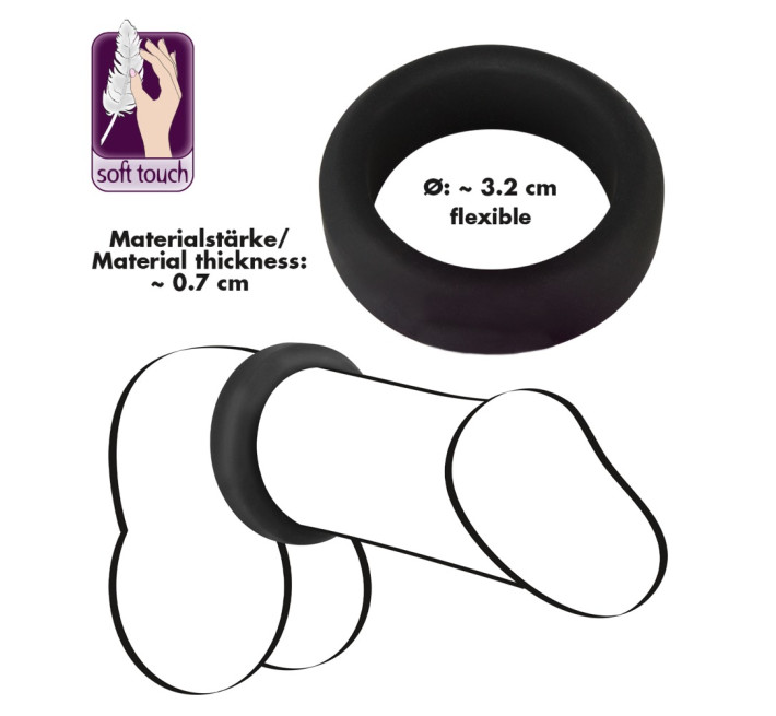 Эрекционное кольцо Black Velvets Cock Ring, 3.2 см