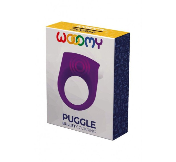 Эрекционное виброкольцо Wooomy Puggle, 1 виброрежим, диаметр 3–4,4 см