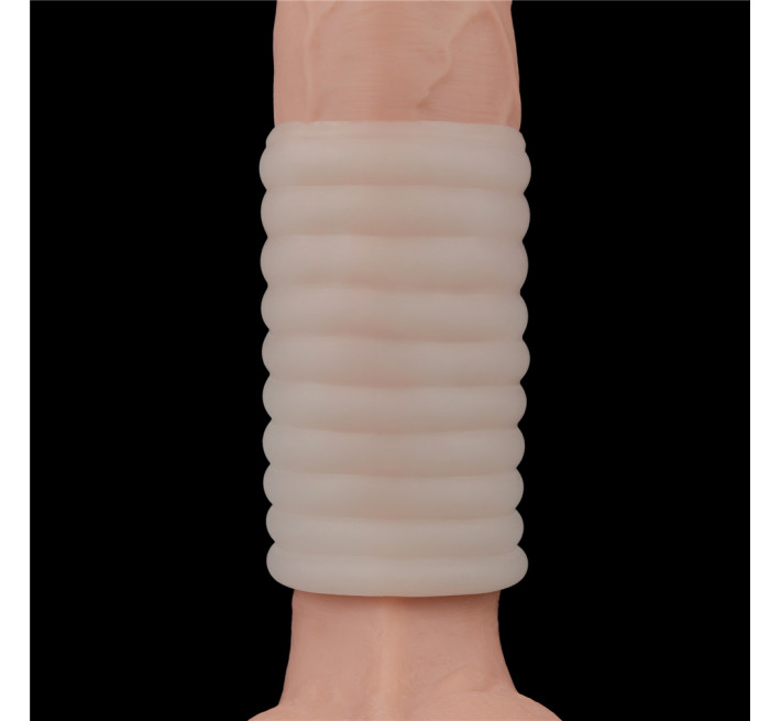 Насадка на член LoveToy Vibrating Wave Knights Ring White