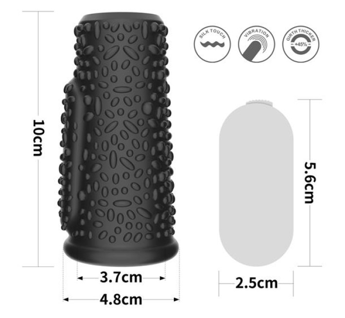 Насадка на член LoveToy Vibrating Drip Knights Ring Black