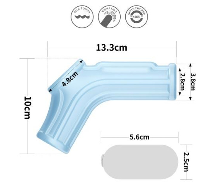 Насадка на член LoveToy Vibrating Ridge Knights Ring With Scrotum Sleeve Blue