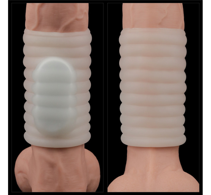 Насадка на член LoveToy Vibrating Wave Knights Ring White