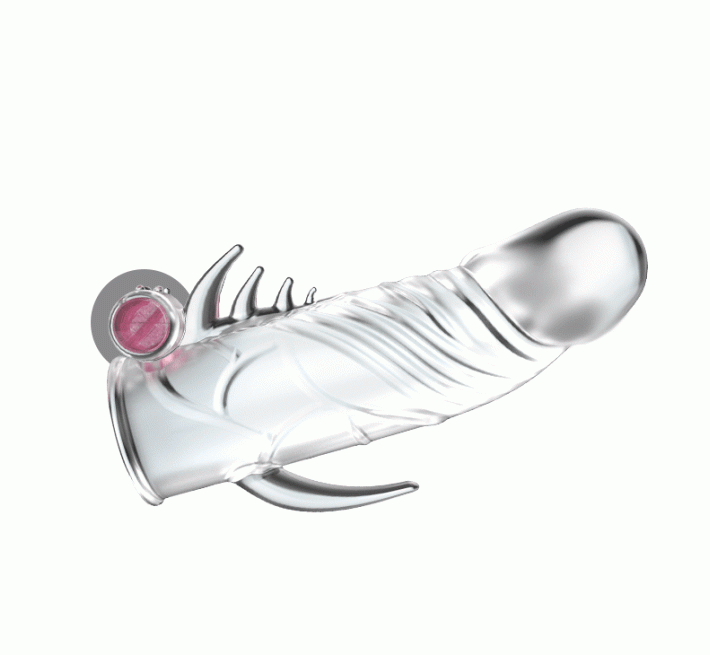 Насадка на член LyBaile Penis sleeve with vibration Прозора