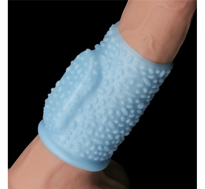 Насадка на член LoveToy Vibrating Drip Knights Ring Blue