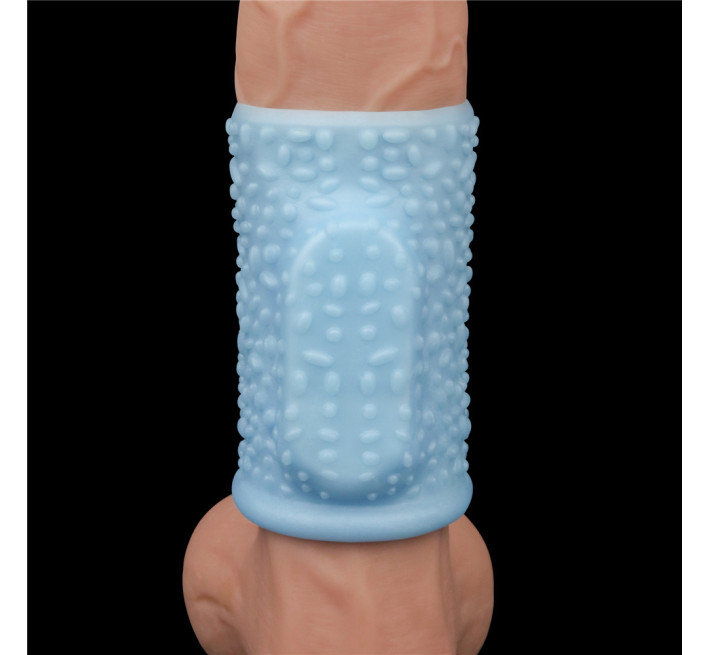 Насадка на член LoveToy Vibrating Drip Knights Ring Blue