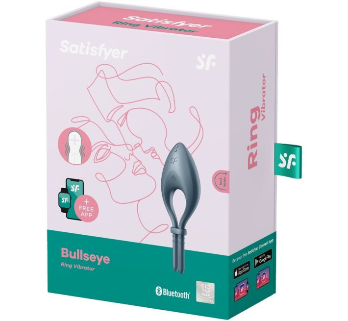 Ерекційне смарт віброкільце ласо з регулюванням розміру Satisfyer Bullseye Dark Blue