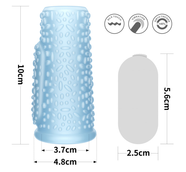 Насадка на член LoveToy Vibrating Drip Knights Ring Blue