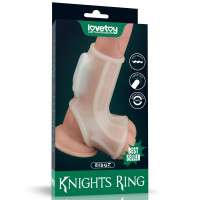 Насадка на член LoveToy Vibrating Ridge Knights Ring With Scrotum Sleeve White