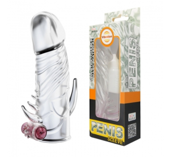 Насадка на член LyBaile Penis sleeve with vibration Прозора