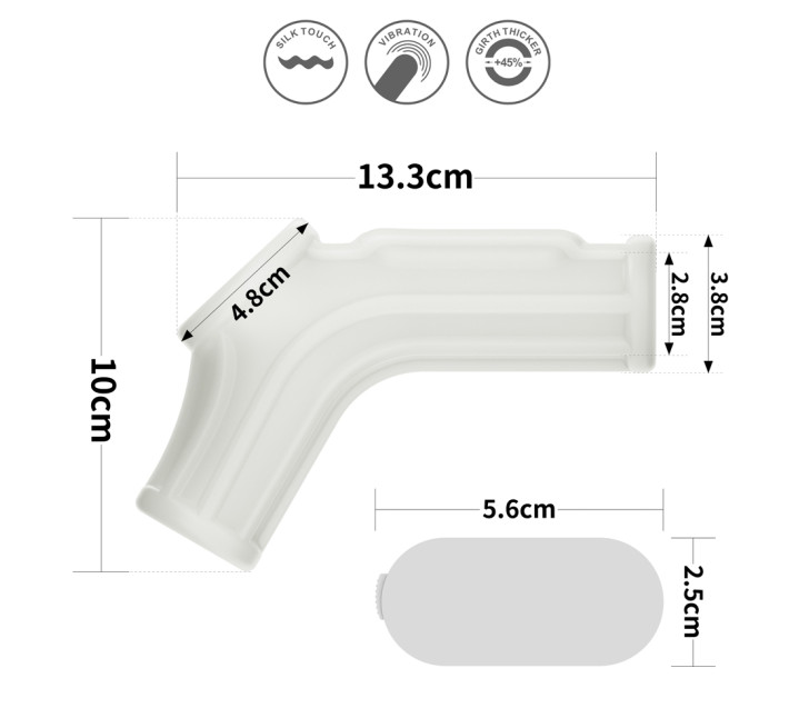 Насадка на член LoveToy Vibrating Ridge Knights Ring With Scrotum Sleeve White