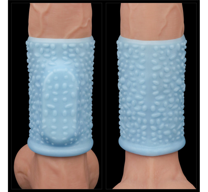 Насадка на член LoveToy Vibrating Drip Knights Ring Blue