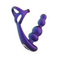 Анальний вібратор з ерекційним кільцем Hueman - Stellar Force Anal Beads with Cockring