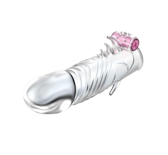 Насадка на член LyBaile Penis sleeve with vibration Прозора