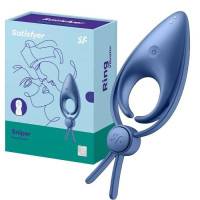Эрекционное виброкольцо ласо с регулировкой размера Satisfyer Sniper Blue