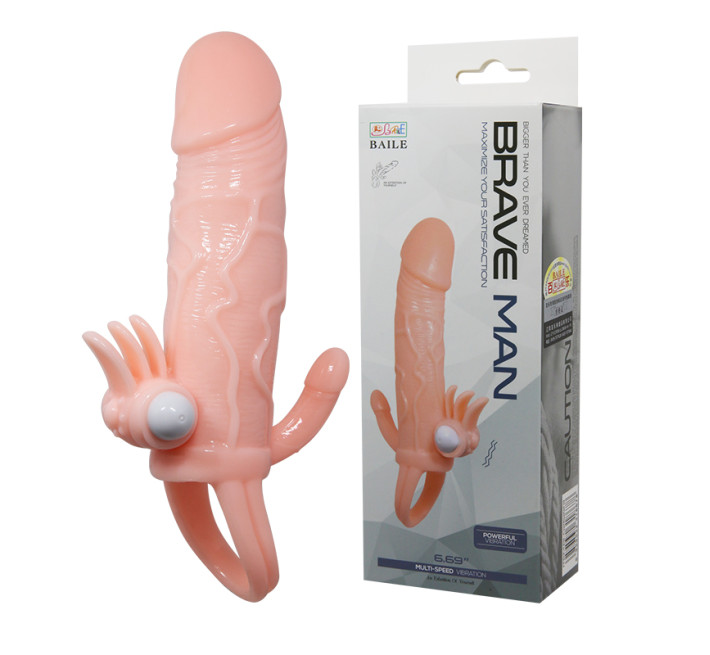 Насадка на член LyBaile Brave Men Vibrating Sleeve Тілесна