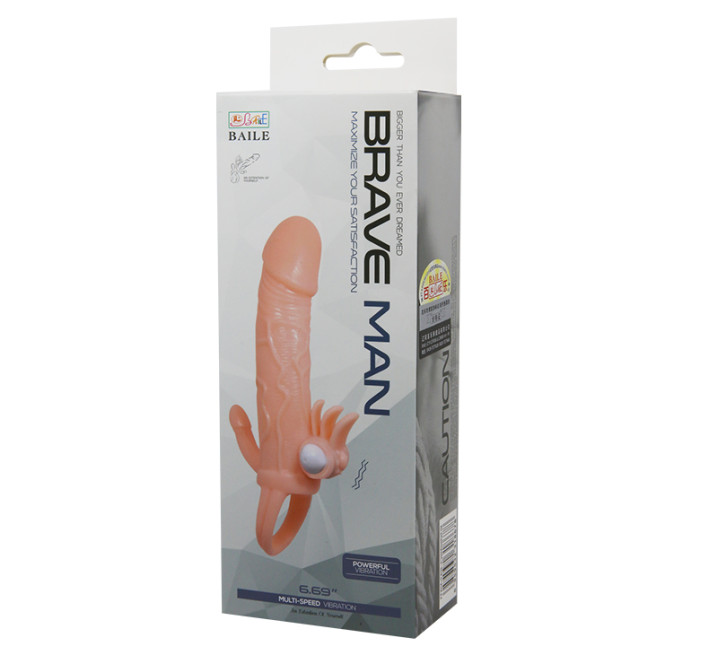 Насадка на член LyBaile Brave Men Vibrating Sleeve Тілесна