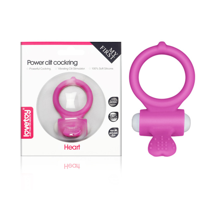 Эрекционное кольцо LoveToy Power Clit Cockring Розовое