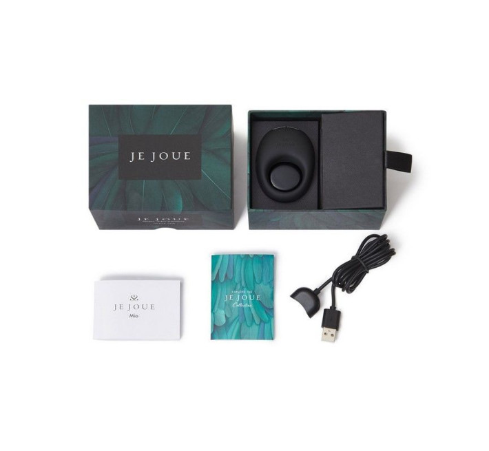 Премиум эрекционное кольцо Je Joue Mio Black с глубокой вибрацией