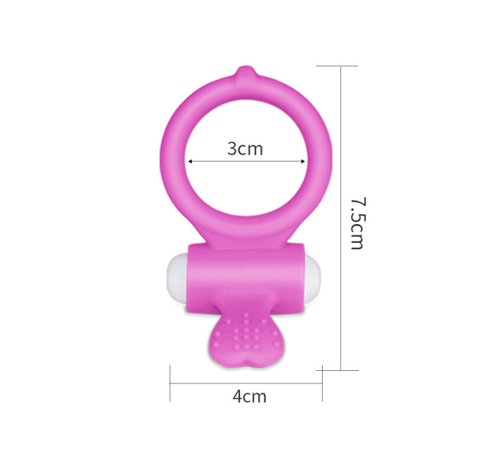 Эрекционное кольцо LoveToy Power Clit Cockring Розовое