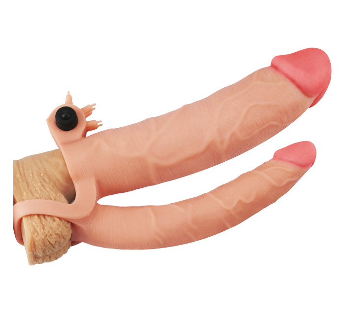 Насадка на член LoveToy Pleasure X Tender Vibrating Double Penis Sleeve Add 3