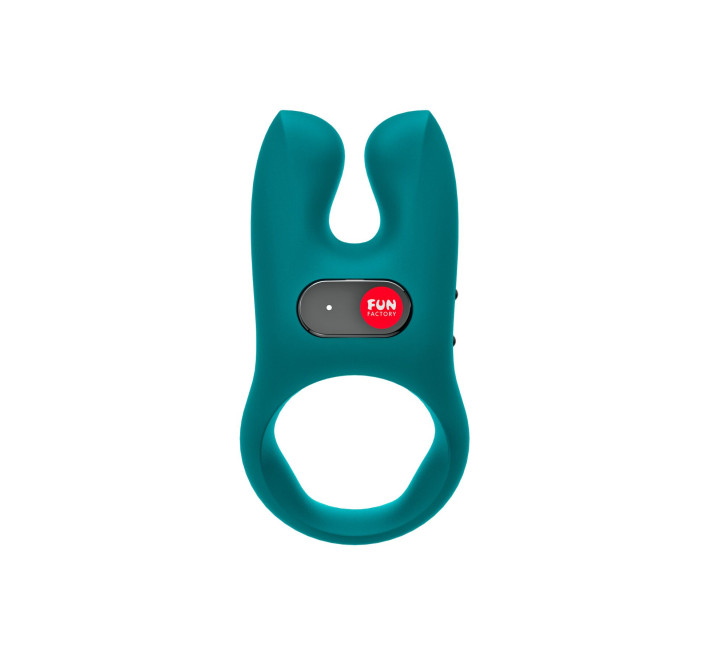 Эрекционное виброкольцо с двойной стимуляцией клитора Fun Factory NŌS deep sea blue, 2 мотора