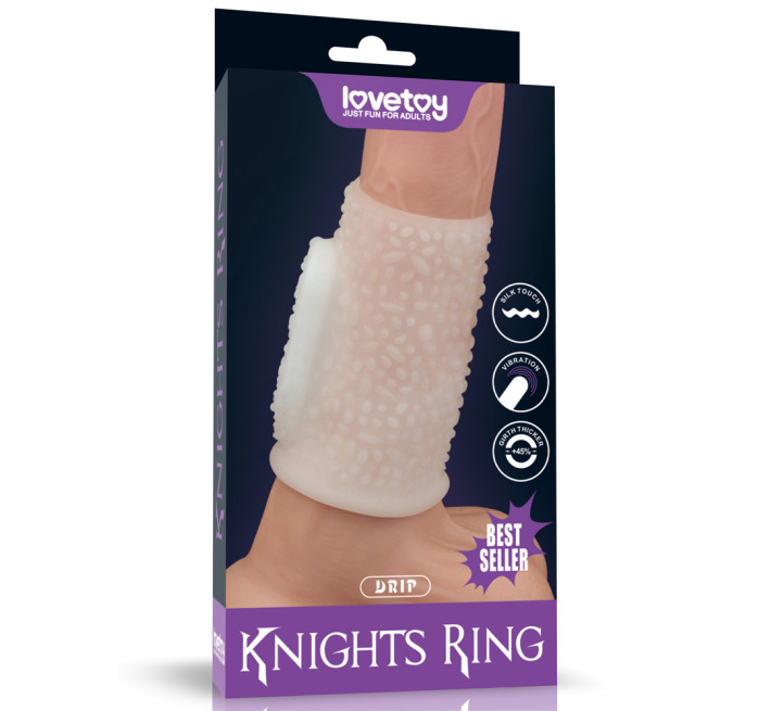 Насадка на член LoveToy Vibrating Drip Knights Ring White