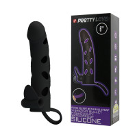 Насадка на член Pretty Love 6 Inch Vibrating Penis Sleeve Чорна Насадка на член Pretty Love 6 Inch Vibrating Penis Sleeve Чорна