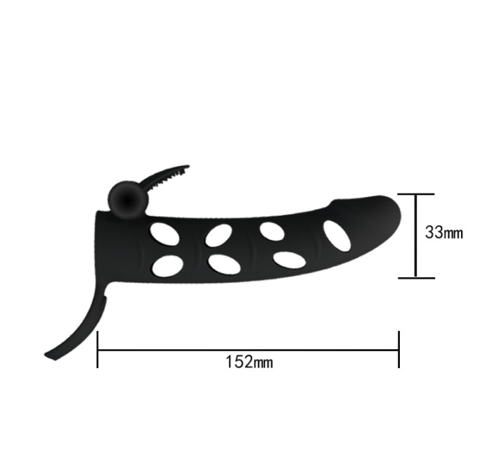 Насадка на член Pretty Love 6 Inch Vibrating Penis Sleeve Чорна