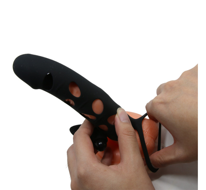 Насадка на член Pretty Love 6 Inch Vibrating Penis Sleeve Чорна